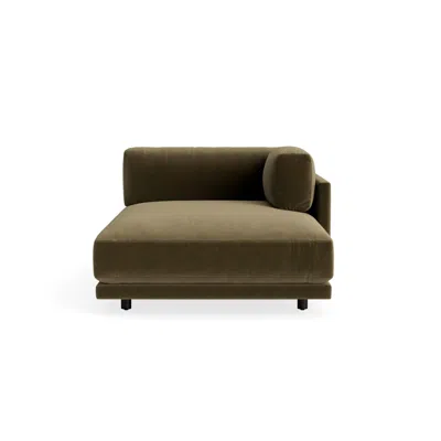 Blu Dot Sunday Chaise - Moss Velvet / Right In Green