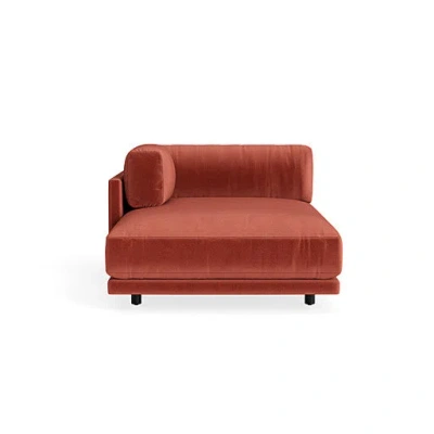 Blu Dot Sunday Chaise - Tomato Velvet / Left In Red