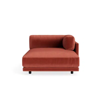Blu Dot Sunday Chaise - Tomato Velvet / Right In Red