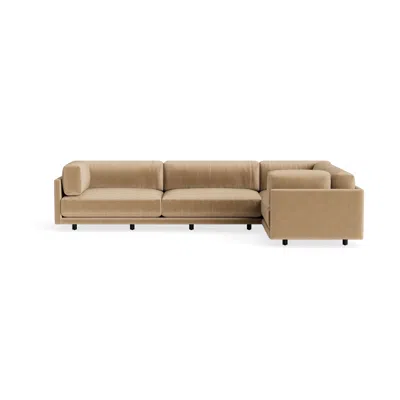 Blu Dot Sunday L Sectional Sofa - Camel Velvet / Left