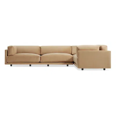 Blu Dot Sunday L Sectional Sofa - Camel Velvet / Left