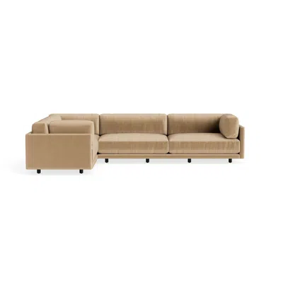 Blu Dot Sunday L Sectional Sofa - Camel Velvet / Right