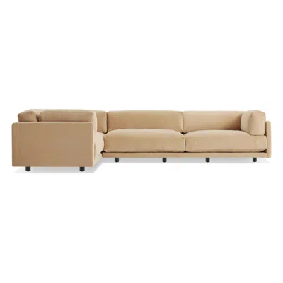 Blu Dot Sunday L Sectional Sofa - Camel Velvet / Right