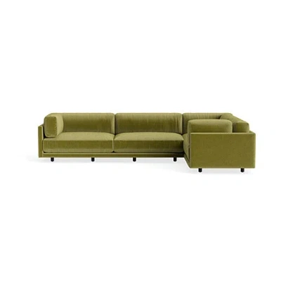 Blu Dot Sunday L Sectional Sofa - Loden Velvet / Left