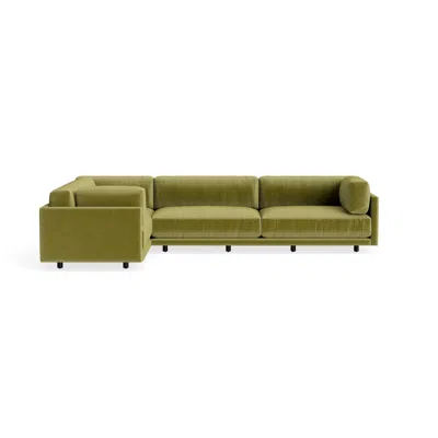 Blu Dot Sunday L Sectional Sofa - Loden Velvet / Right