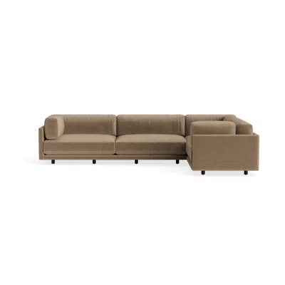 Blu Dot Sunday L Sectional Sofa - Otter Velvet / Left