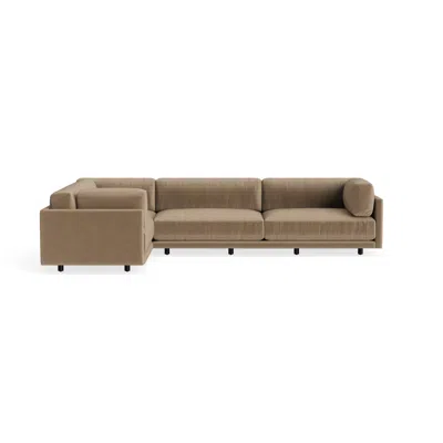 Blu Dot Sunday L Sectional Sofa - Otter Velvet / Right