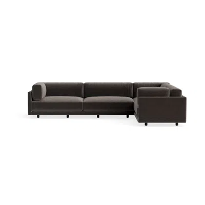 Blu Dot Sunday L Sectional Sofa - Storm Velvet / Left In Gray