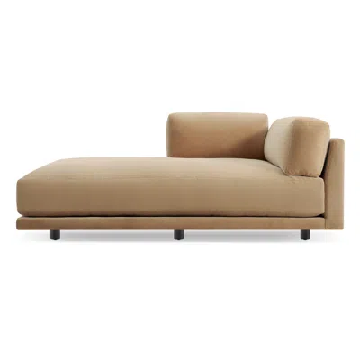 Blu Dot Sunday Left Chaise In Camel Velvet