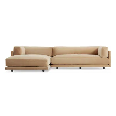Blu Dot Sunday Small Sofa W/ Left Chaise In Camel Velvet