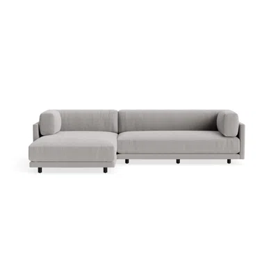 Blu Dot Sunday Small Sofa With Chaise - Agnew Grey / Left