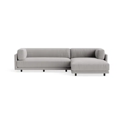 Blu Dot Sunday Small Sofa With Chaise - Agnew Grey / Right