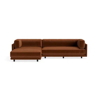Blu Dot Sunday Small Sofa With Chaise - Copper Velvet / Left