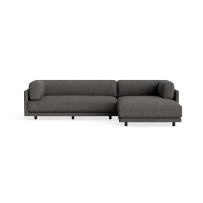 Blu Dot Sunday Small Sofa With Chaise - Kelso Charcoal / Right