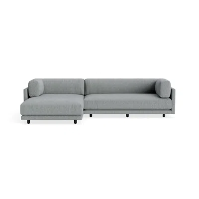 Blu Dot Sunday Small Sofa With Chaise - Kvadrat Guest Grey Blue / Left