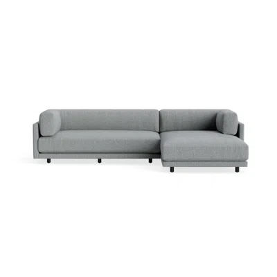 Blu Dot Sunday Small Sofa With Chaise - Kvadrat Guest Grey Blue / Right
