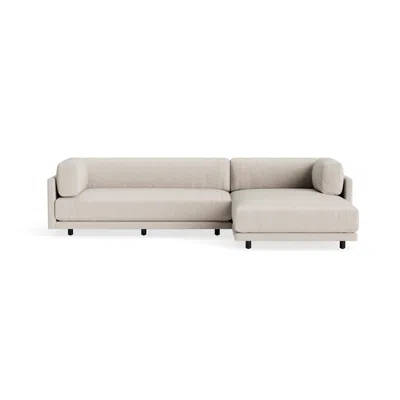 Blu Dot Sunday Small Sofa With Chaise - Landa Stone / Right