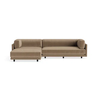 Blu Dot Sunday Small Sofa With Chaise - Otter Velvet / Left