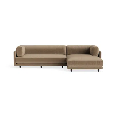 Blu Dot Sunday Small Sofa With Chaise - Otter Velvet / Right