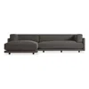 Blu Dot Sunday Small Sofa With Left Chaise In Kelso Charcoal