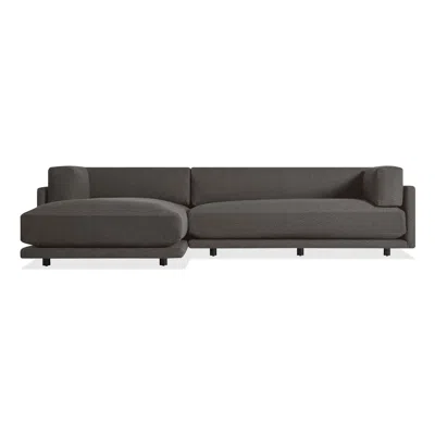 Blu Dot Sunday Small Sofa With Left Chaise In Kelso Charcoal