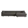 Blu Dot Sunday Small Sofa With Right Chaise In Kelso Charcoal