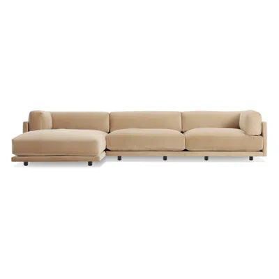 Blu Dot Sunday Sofa W/ Left Arm Chaise In Camel Velvet