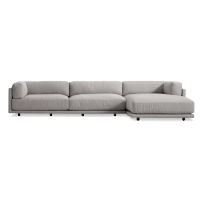 Blu Dot Sunday Sofa W/ Right Arm Chaise In Agnew Grey