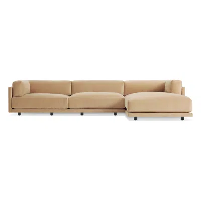 Blu Dot Sunday Sofa W/ Right Arm Chaise In Camel Velvet