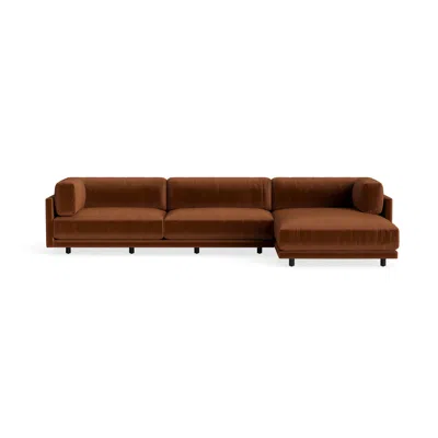 Blu Dot Sunday Sofa With Chaise - Copper Velvet / Right