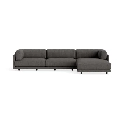 Blu Dot Sunday Sofa With Chaise - Kelso Charcoal / Right