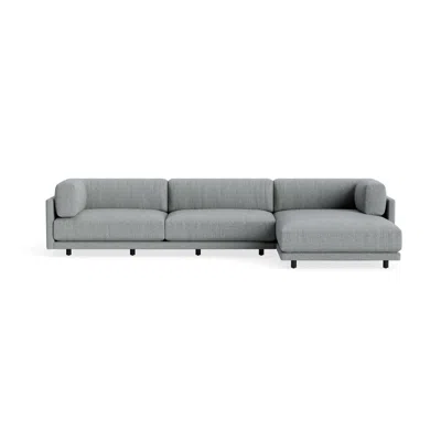 Blu Dot Sunday Sofa With Chaise - Kvadrat Guest Grey Blue / Right
