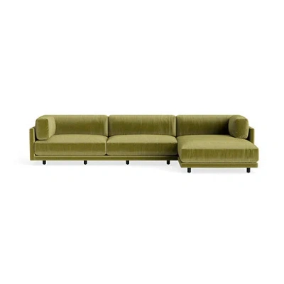 Blu Dot Sunday Sofa With Chaise - Loden Velvet / Right