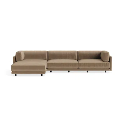 Blu Dot Sunday Sofa With Chaise - Otter Velvet / Left