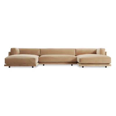 Blu Dot Sunday U-shaped Sectional Sofa - Camel Velvet