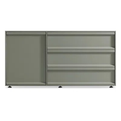 Blu Dot Superchoice 1 Door / 3 Drawer Credenza In Grey Green