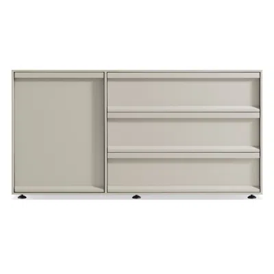 Blu Dot Superchoice 1 Door / 3 Drawer Credenza In Putty