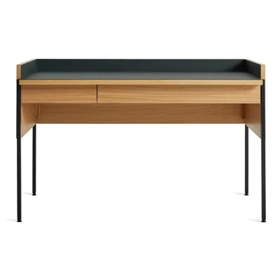 Blu Dot Tabloid Desk In White Oak/navy Green