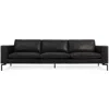 Blu Dot The New Standard 104" Leather Sofa In Granite Leather/black