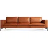 Blu Dot The New Standard 104" Leather Sofa In Toffee Leather/black