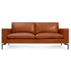 Blu Dot The New Standard 78" Leather Sofa In Toffee Leather/black