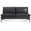Blu Dot The New Standard Armless Sofa In Granite Leather/black
