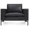 Blu Dot The New Standard Leather Lounge Chair In Granite Leather/black