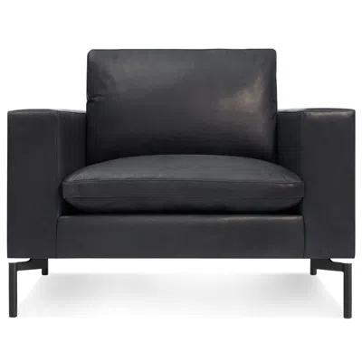 Blu Dot The New Standard Leather Lounge Chair In Granite Leather/black