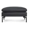 Blu Dot The New Standard Ottoman In Granite Leather/black