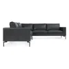 Blu Dot The New Standard Right Sectional Sofa In Granite Leather/black