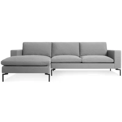 Blu Dot The New Standard Sofa W/ Left Arm Chaise In Spitzer Grey/black