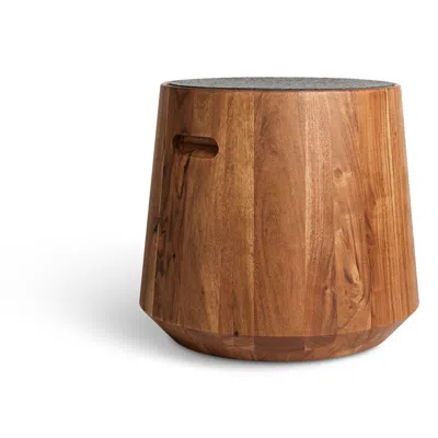 Blu Dot Turn Stool - Acacia / Heathered Graphite