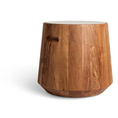 Blu Dot Turn Stool - Acacia / Heathered Off White