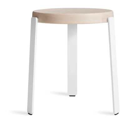 Blu Dot Unit Stool In Whitewashed Ash/white